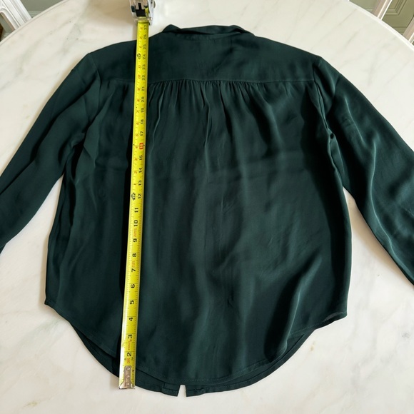 Joie Esti Tie-Neck Silk Blouse Autumn Green Sz XS - Picture 10 of 11